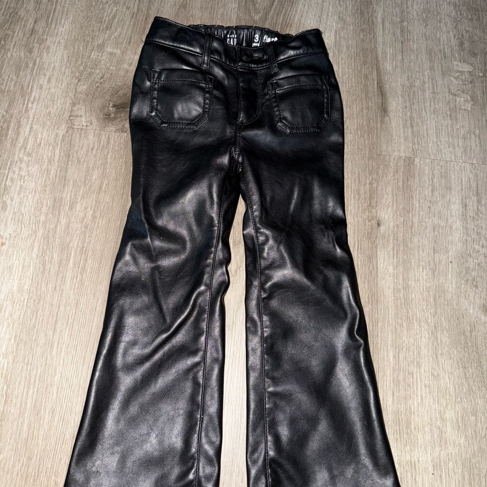 GAP Kids Black Faux Leather Pants